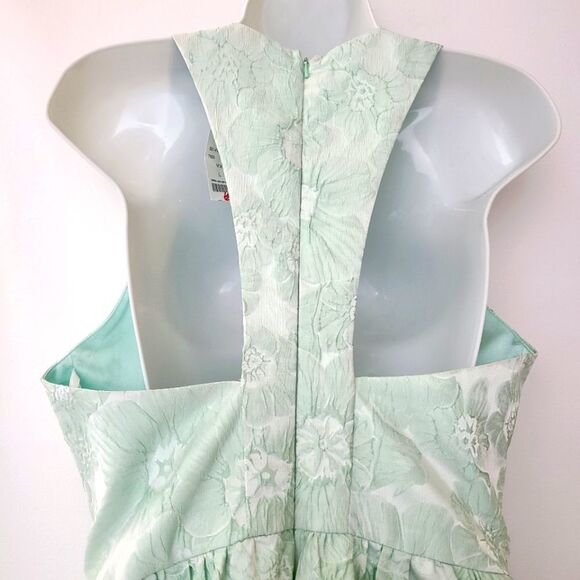Mendocino Mint Green A-Line Embossed Floral Cocktail Dress - NWT - Picture 6 of 13